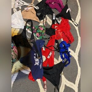 Lot of 15 Victoria Secret Panties and one Bikini bottoms and Victoria secret bag